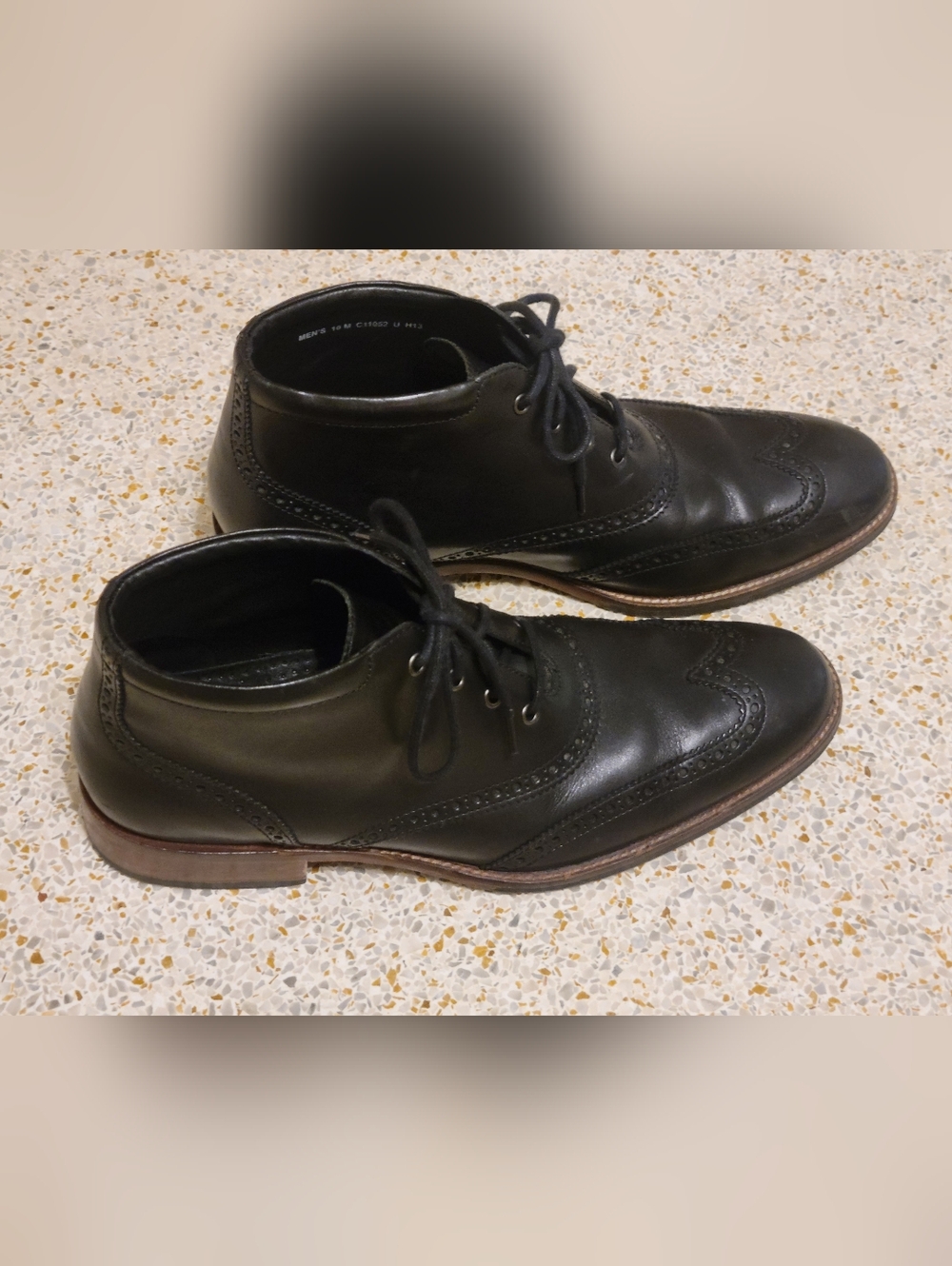 Cole Haan Black Leather Chukka Wingtip Boots